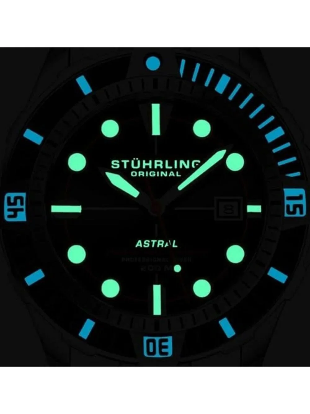 NWT Stuhrling Original Aquadiver Automatic Black Dial Men's Watch
